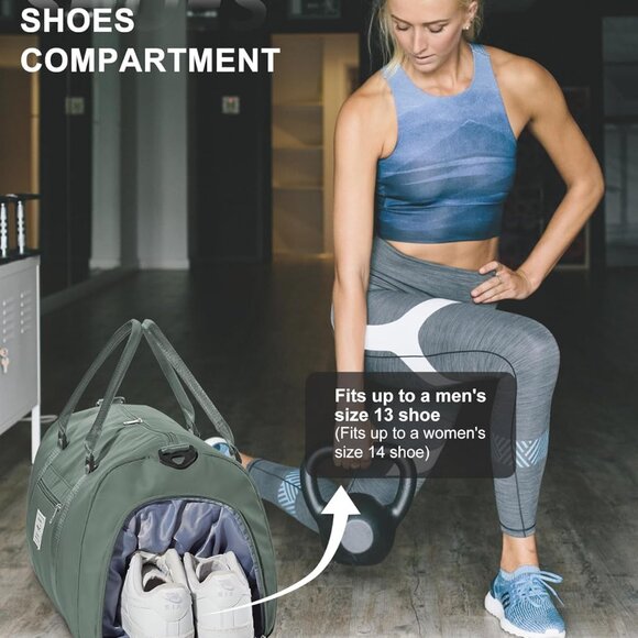 Gym Bag Womens,Travel Duffel Carry on Bag Sport Tote Bag Weekend Overnight Bag - Picture 5 of 9